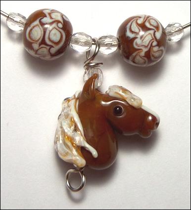 Chestnut Horse Lampwork glass bead set - Click Image to Close