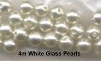 4mm White Glass Pearls Beads - Click Image to Close