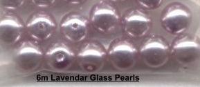 6mm Lavendar Glass Pearls Beads - Click Image to Close