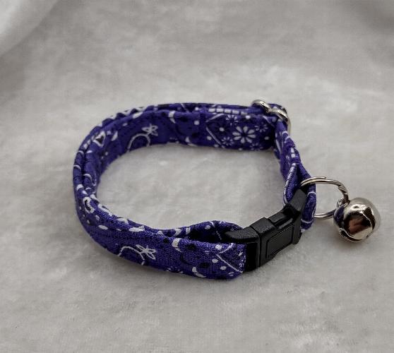 Purple Bandana Cat collar
