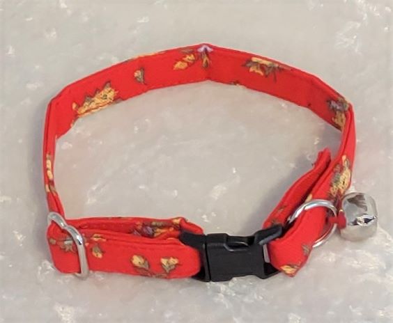 Flower Power Red Cat collar