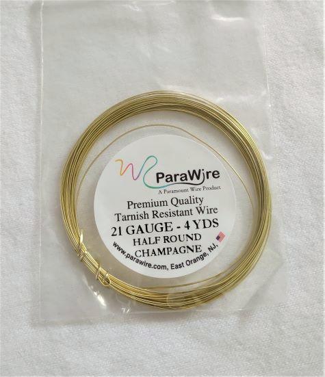 Champagne Gold Wire 21G Half Round