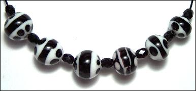 Melted Dots and Stripes Handmade bead set
