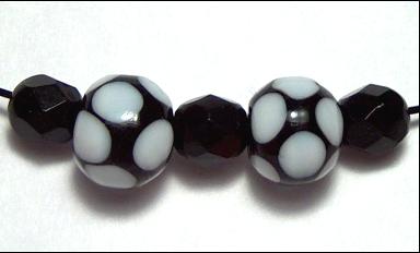 Black and White Duo handmade glass bead set