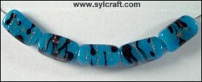 Turquoise and Black Handmade glass bead set