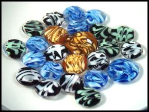 LENTIL and PILLOW Lampwork glass beads