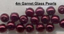 4mm Garnet Glass Pearls Beads