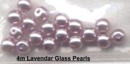 4mm Lavendar Glass Pearl Beads