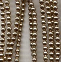 4mm Lt Brown Tan Glass Pearl Beads