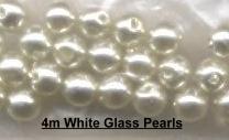 4mm White Glass Pearls Beads