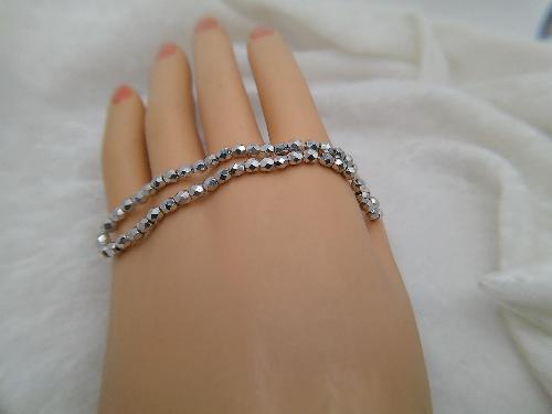 4mm Silver Czech Firepolish Glass Beads