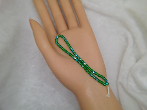 4mm Emerald Green AB Czech Firepolish Glass Beads