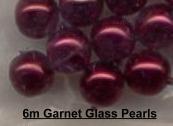 6mm Garnet red Glass Pearls beads