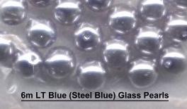 6mm Lt Blue Glass pearls