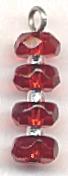 6x3mm Ruby Red Faceted Rondell