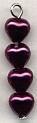 6x6mm Amethyst Glass Pearl Heart Beads