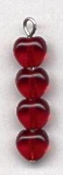 6x6 mm Glass Heart Beads