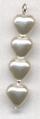 6x6mm White Glass Pearl Heart Beads