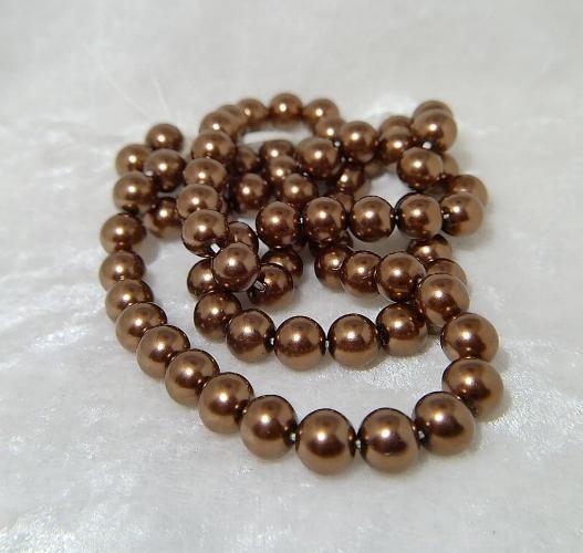 8mm Dark Brown Glass Pearls beads