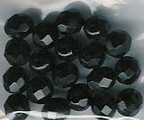 8mm Jet Black Onyx Black Czech faceted Firepolish Glass Beads