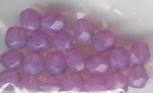 8mm Mlky Pink Czech faceted Firepolish Glass Beads