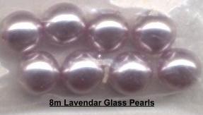 8mm Lavendar Glass pearls beads