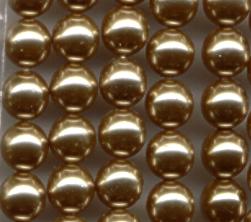 8mm Light Brown Glass Pearl Beads