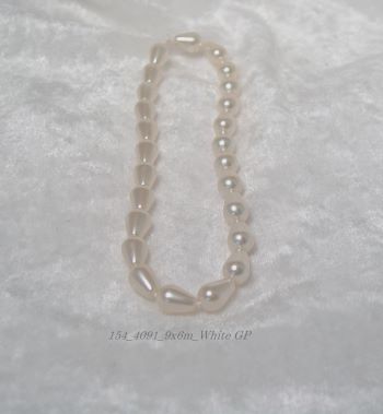 9x6mm White Teardrop Glass Pearls | Pear Glass Pearls